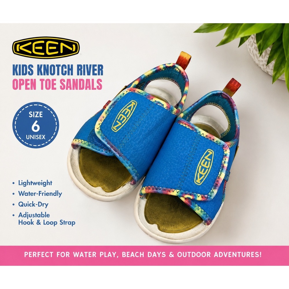 Keen Kids Knotch‎ River Open Toe Sandals Unisex Water Shoes Size 6